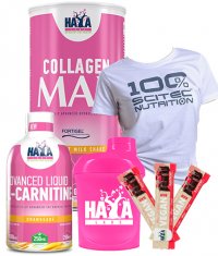 PROMO STACK All for her Κολλαγόνο + L-καρνιτίνη + T-shirt + Vegan bar + Shaker